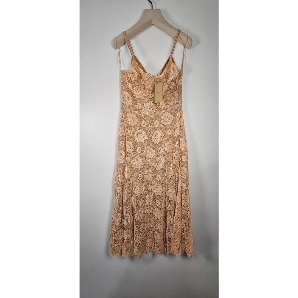 Michael Kors Women's Crushed Floral Lace Slip‎ Dress SIZE 6